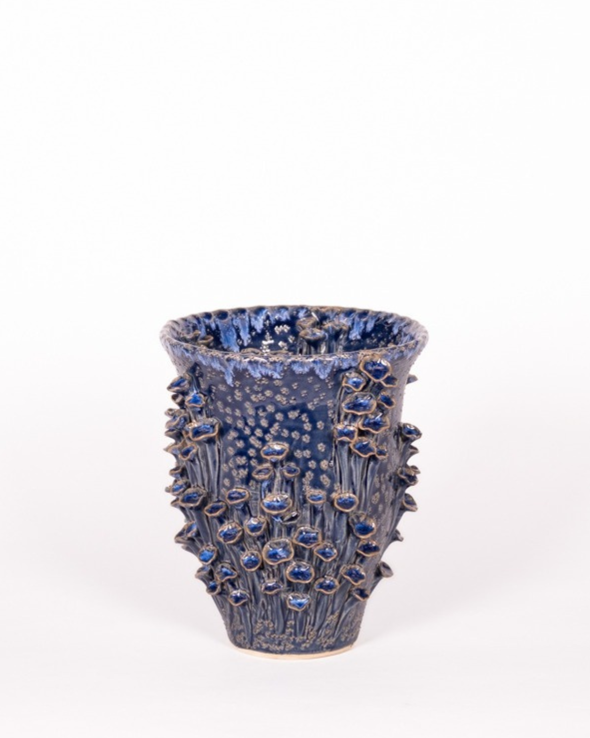 Image of Vaso in Gres Artigianale Blu Smaltato