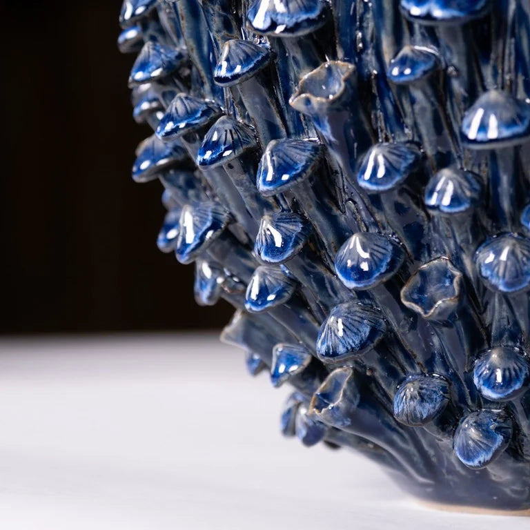Image of Vaso in Gres Artigianale Blu Smaltato